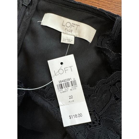 NWT Loft Plus Black Lace Backless Midi Dress 22 Witchy Whimsigoth Fairy Floral - Picture 8 of 10